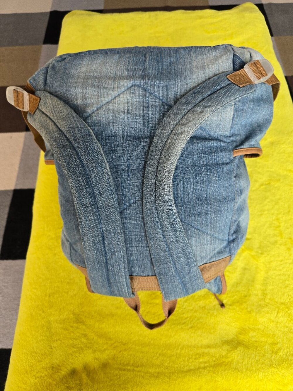 Madison & Dakota light wash denim Backpack-Casual Y2K Boho Bookbag - Picture 4 of 6